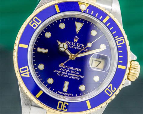 rolex submariner mit blauem zifferblatt|Rolex Submariner blue dial.